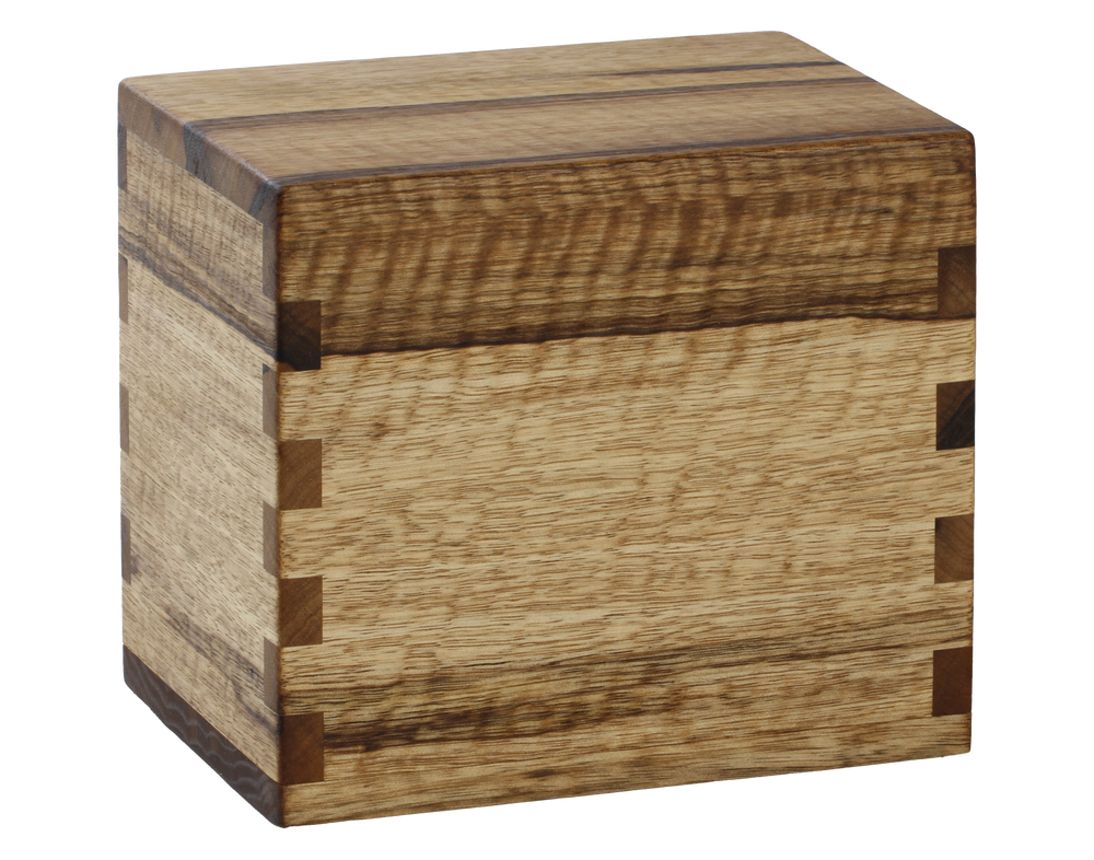 Classic cremation urn handmade with Black Limba.