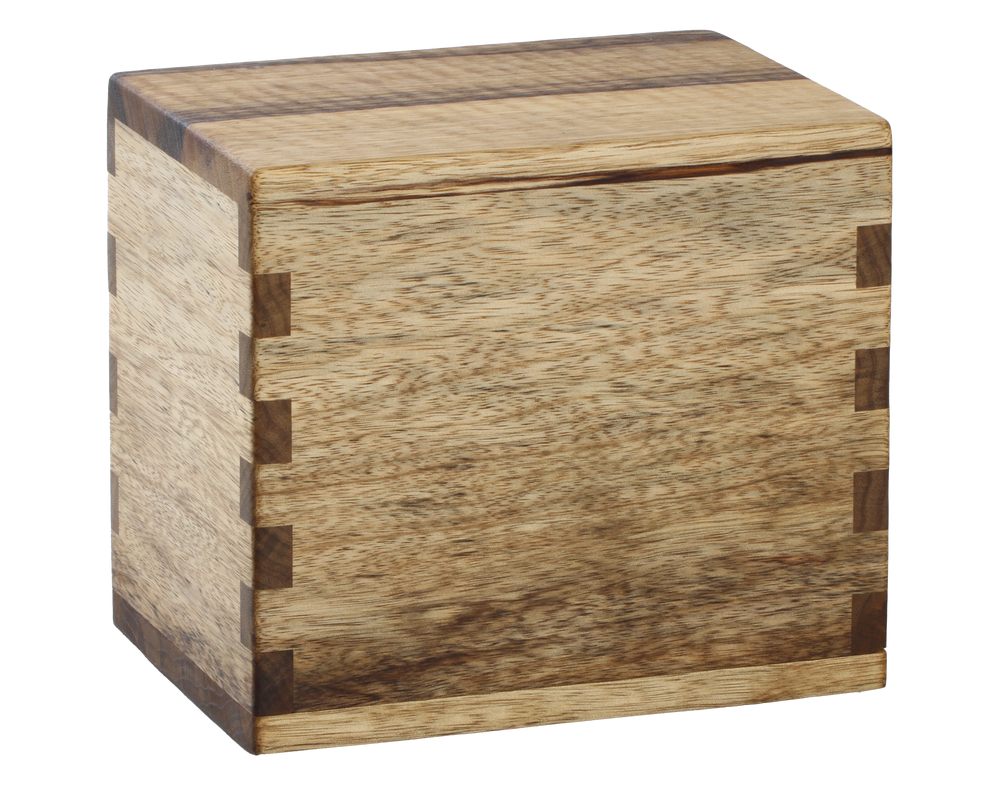 Classic cremation urn handmade with Black Limba.