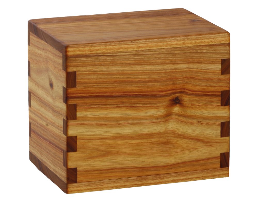 Classic cremation urn handmade with Canarywood.