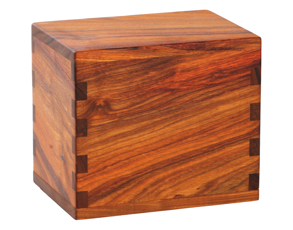 Classic cremation urn handmade with Canarywood.