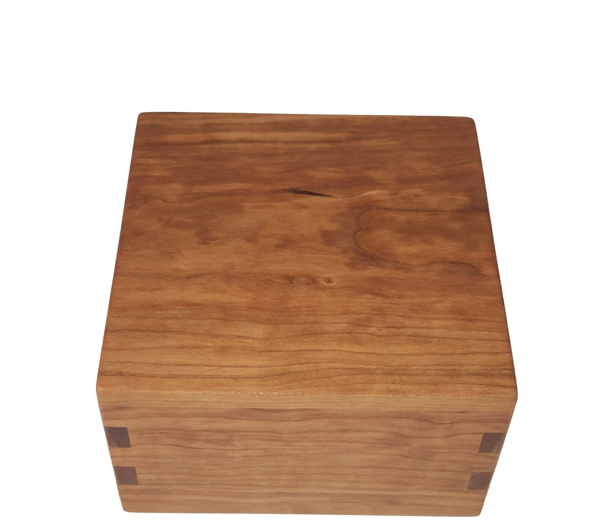 Wood cremation urn handcrafted in Cherry.