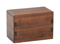 Wood pet cremation urn handcrafted in Walnut.