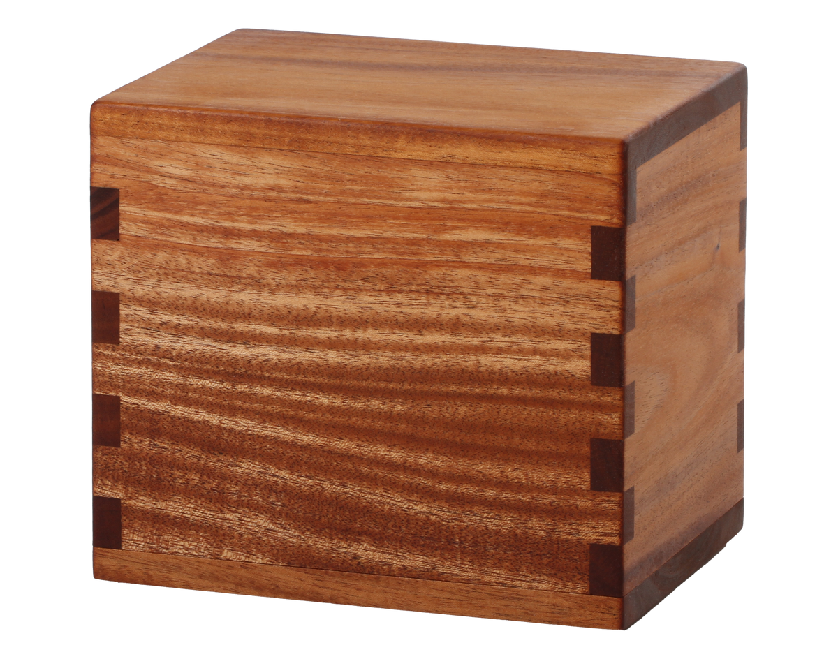 Classic cremation urn handmade with Mahogany.