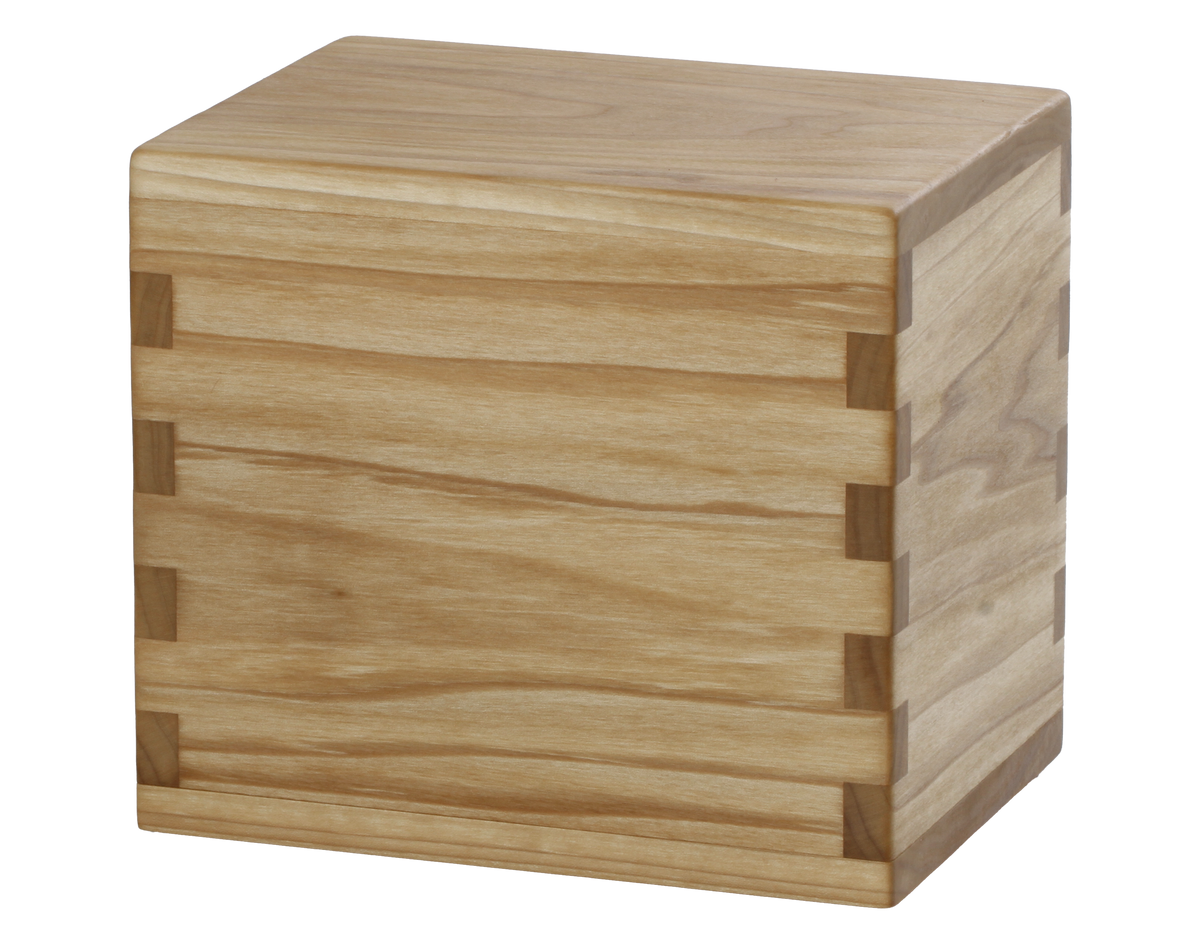 Classic cremation urn handmade with Poplar.