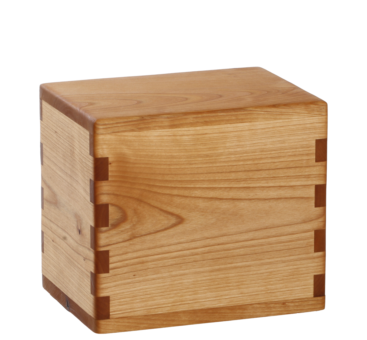 Wood cremation urn handcrafted in Alder.