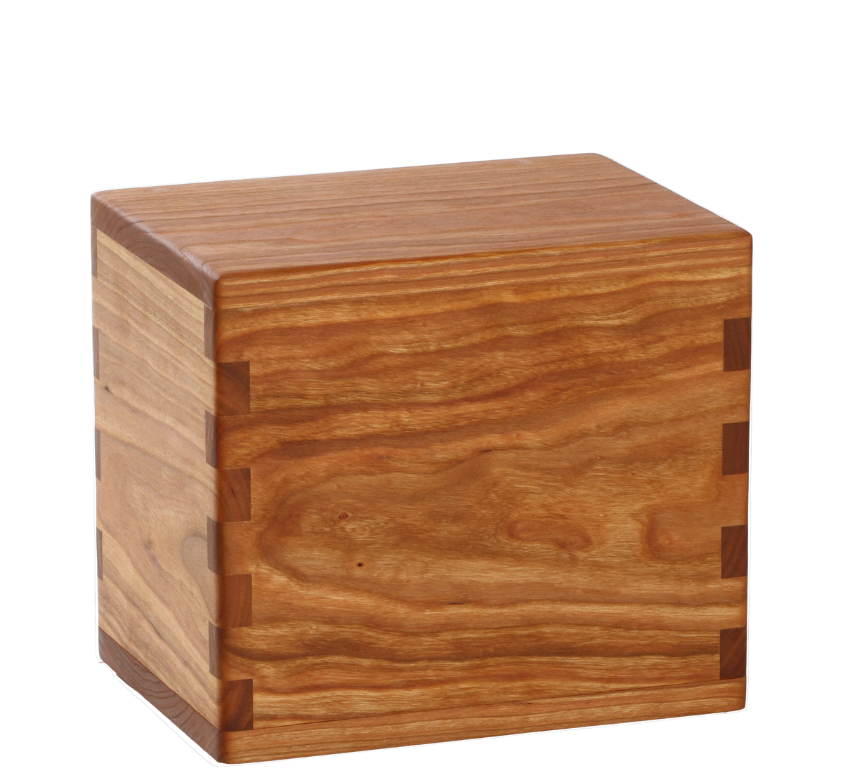 Wood cremation urn handcrafted in Cherry.