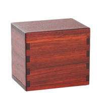 Wood cremation urn handcrafted in Padauk.