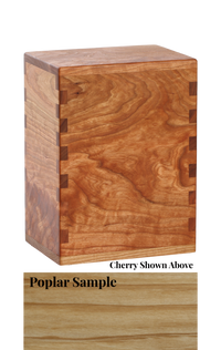 Wood cremation urn handcrafted in Poplar.