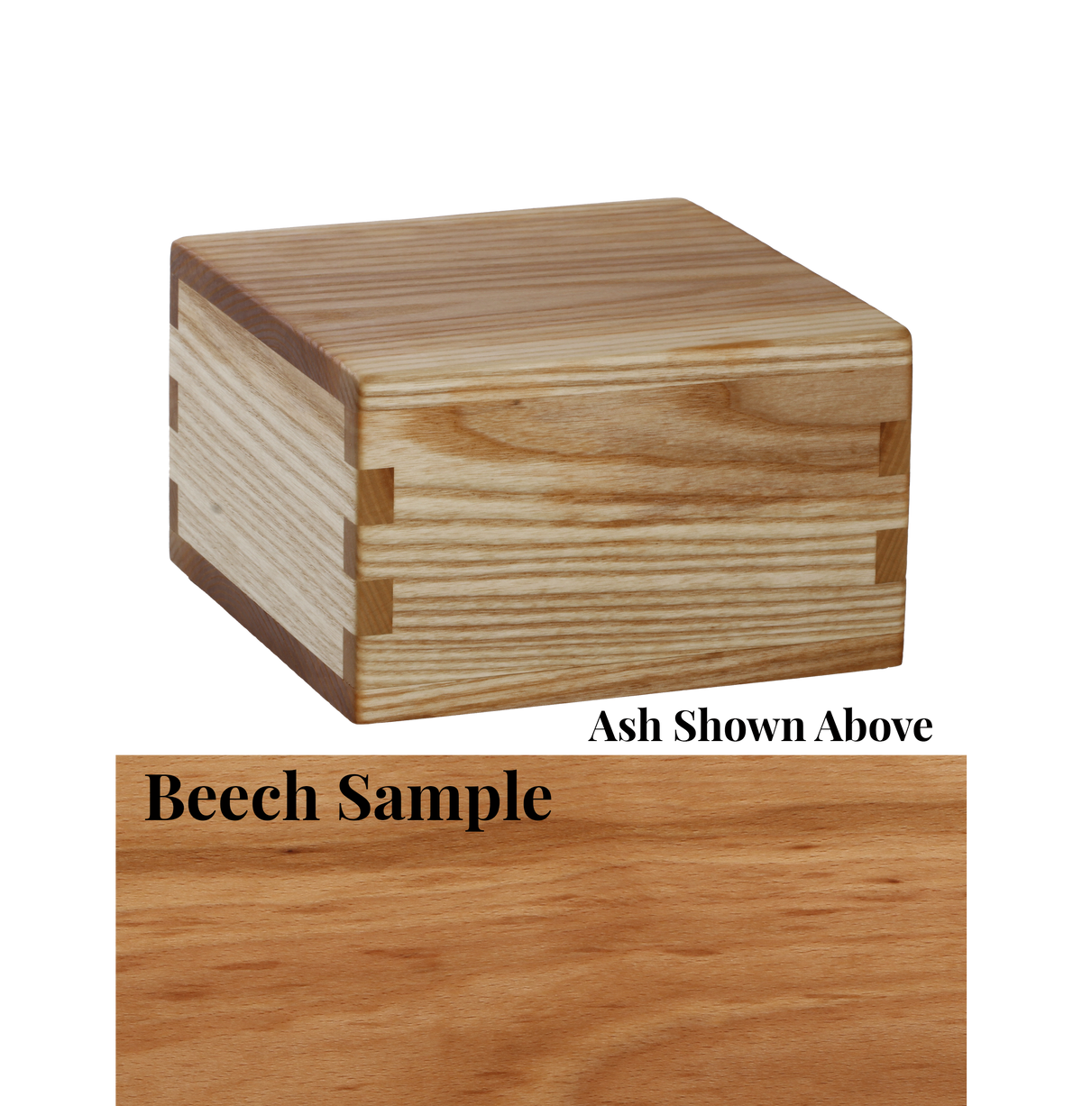 Wood cremation urn handcrafted in Beech.