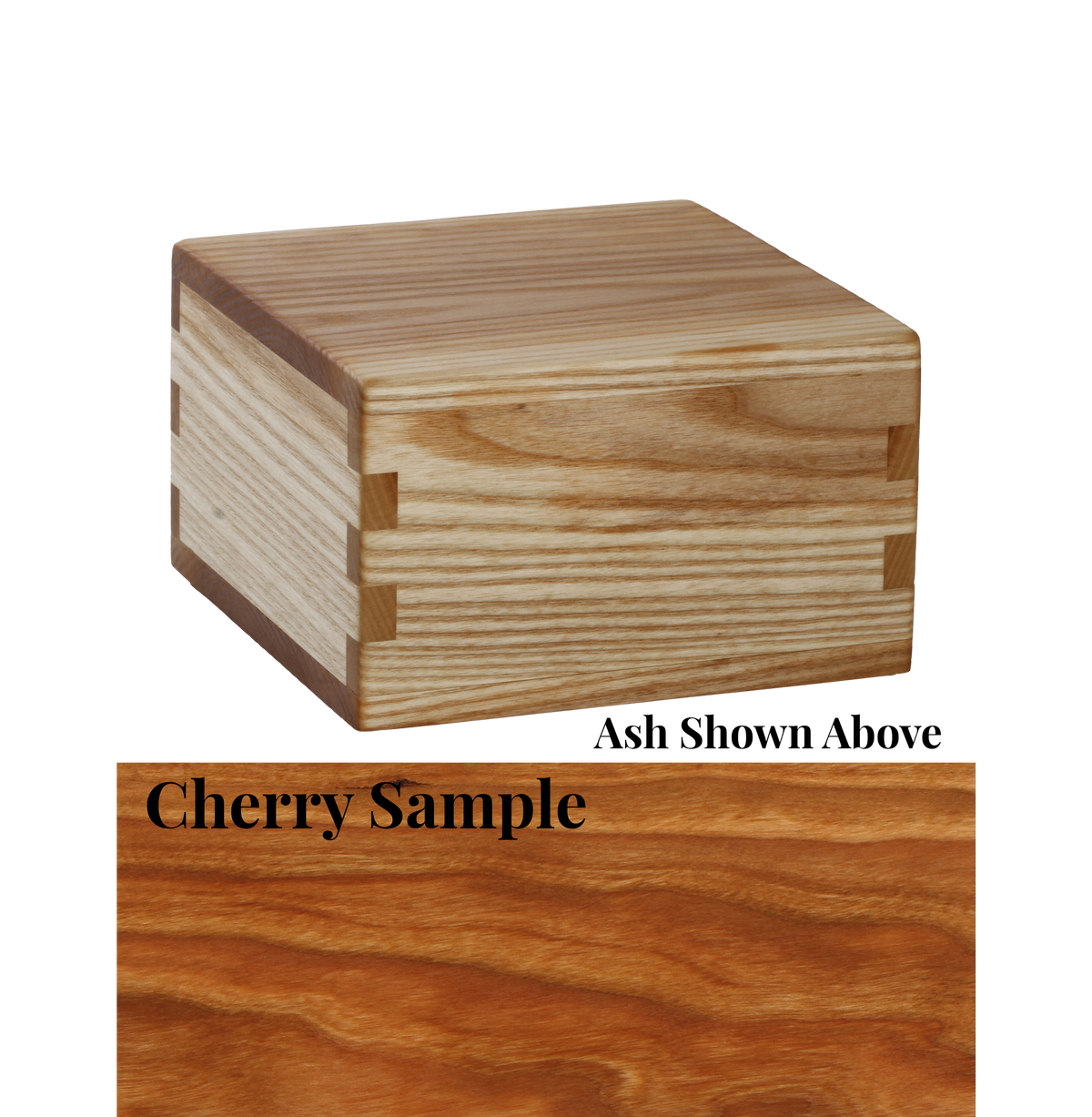 Wood cremation urn handcrafted in Cherry.