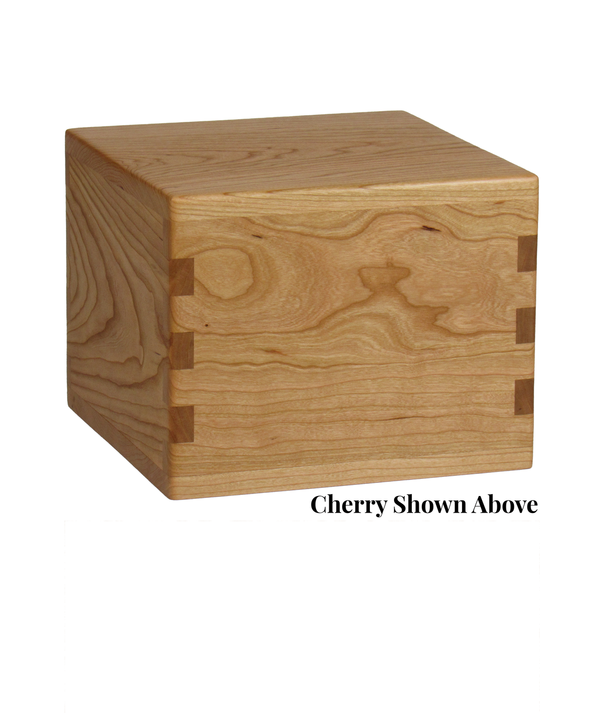 Wood cremation urn handcrafted in Cherry.