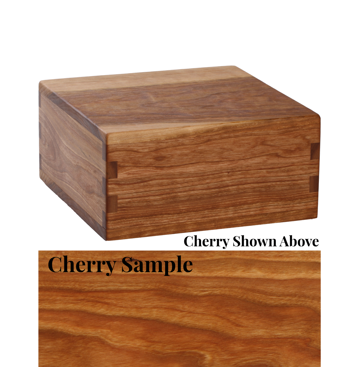 Wood cremation urn handcrafted in Cherry.