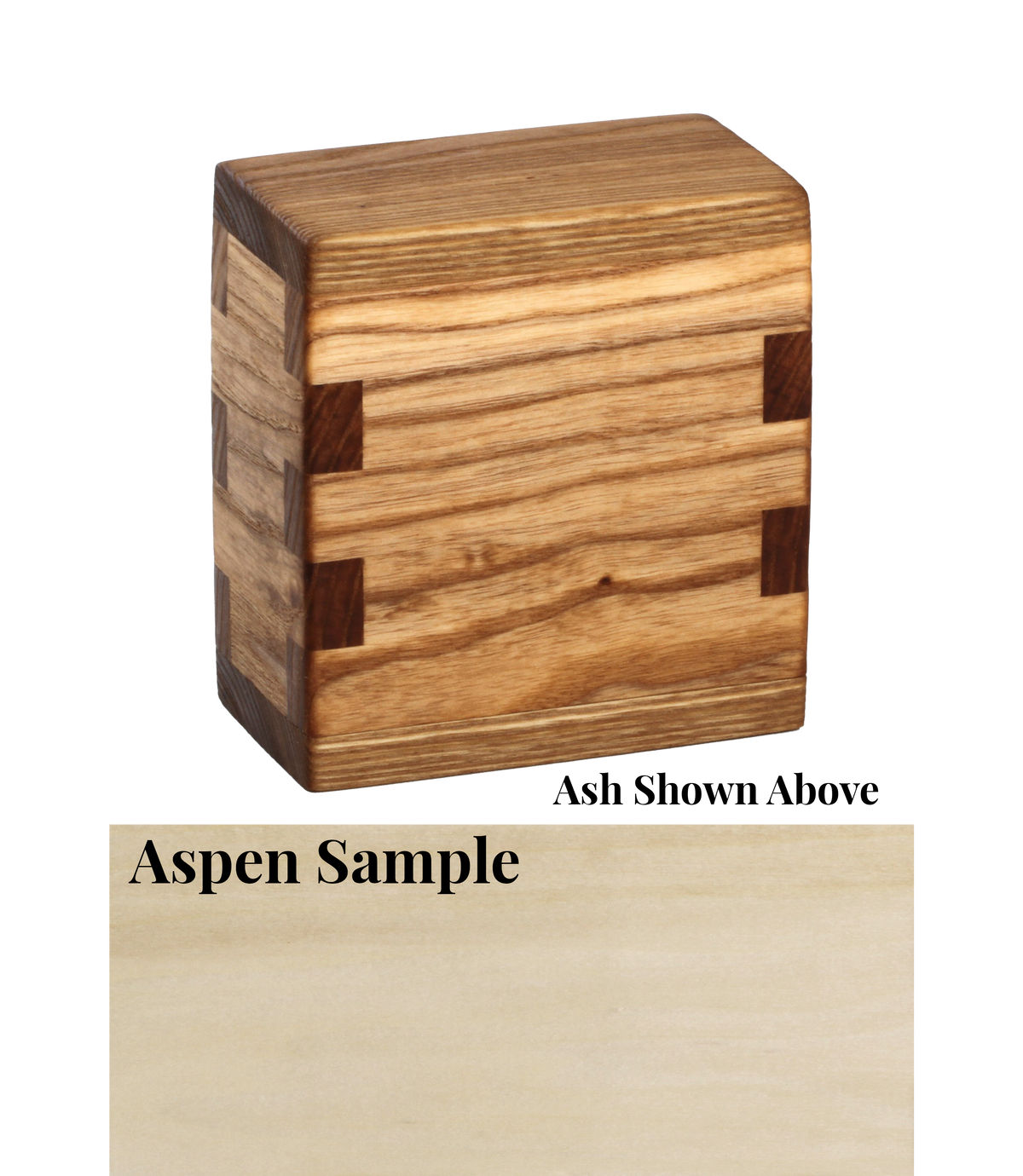 Wood keepsake cremation urn handcrafted in Aspen.