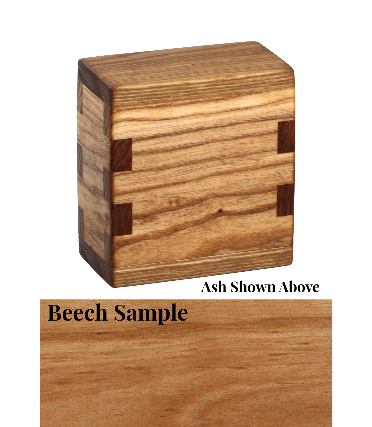 Wood keepsake cremation urn handcrafted in Beech.