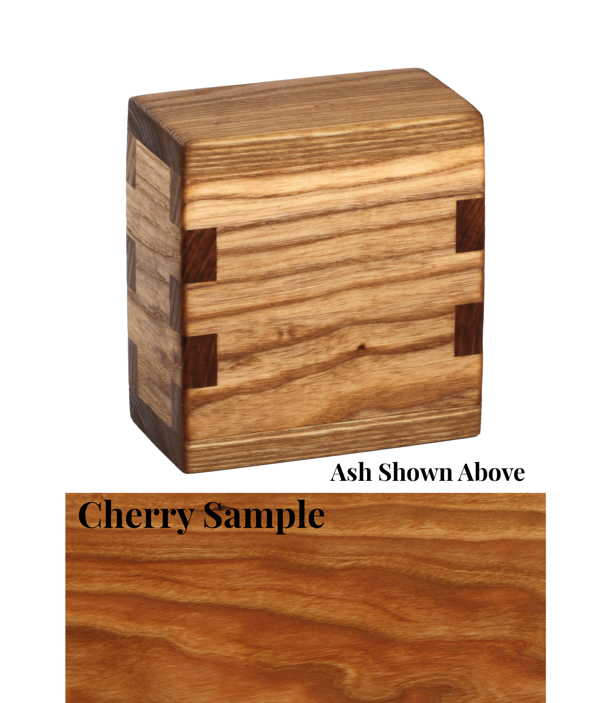 Wood keepsake cremation urn handcrafted in Cherry.