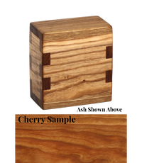 Wood keepsake cremation urn handcrafted in Cherry.