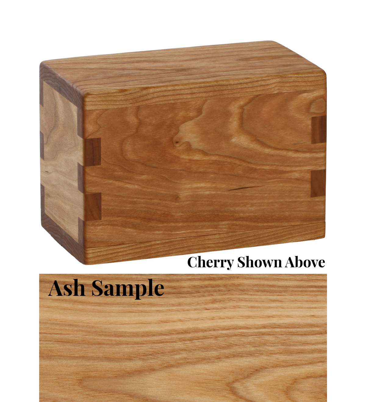 Wood keepsake cremation urn handcrafted in Ash.