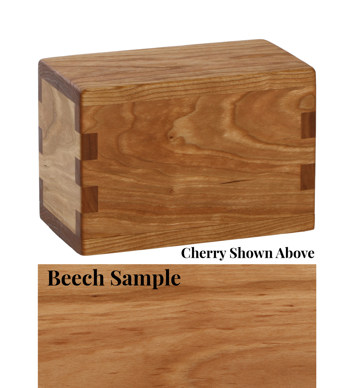 Wood keepsake cremation urn handcrafted in Beech.