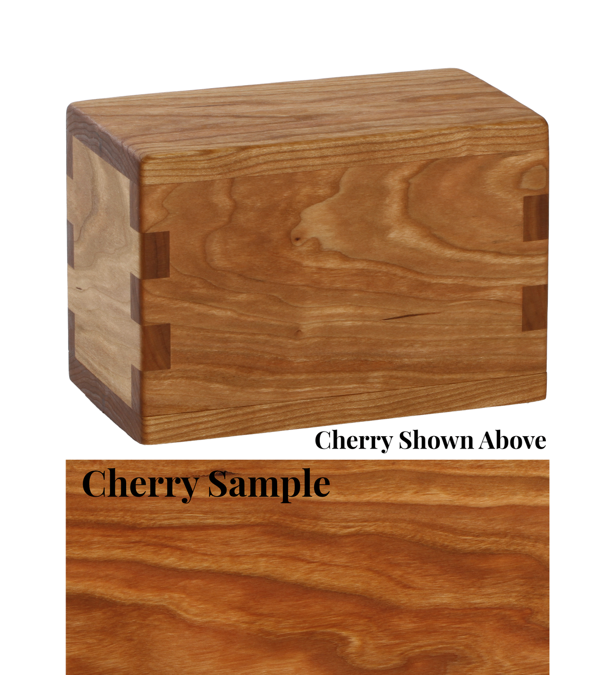 Wood keepsake cremation urn handcrafted in Cherry.