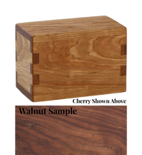 Wood keepsake cremation urn handcrafted in Walnut.