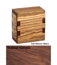 Wood keepsake cremation urn handcrafted in Walnut.