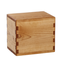 Wood pet cremation urn handcrafted in Alder.