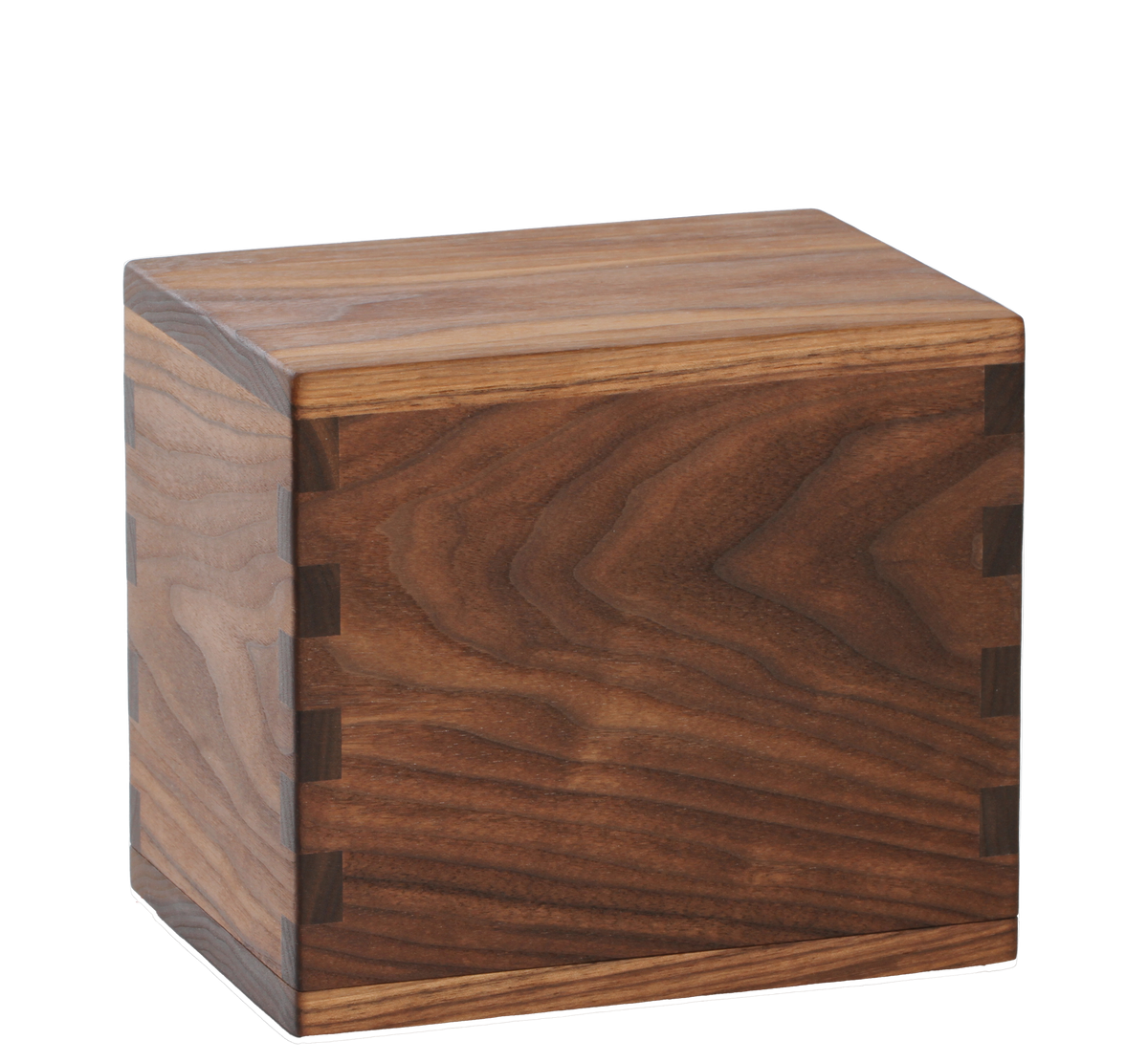 Wood pet cremation urn handcrafted in Walnut.